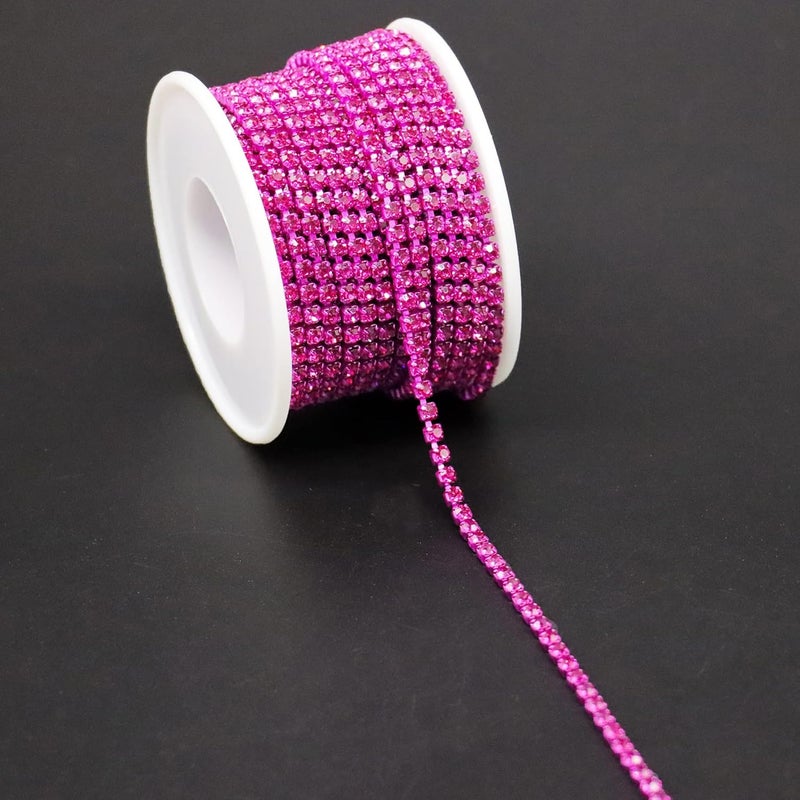 Rytenz 10 Yards Crystal Rhinestone Trim Close Chain SS12/3.0mm, for Sewing Crafts Ideal Wedding Party DIY Decoration Diamond Claw Cup Chain Roll (Style-24), DC-10Y-DYML - Image 1
